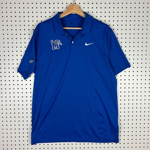 Nike 1 Cent Memphis Tigers Polo Large Blue Basketball Coach Penny Hardaway - Picture 1 of 6